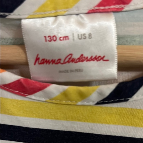 Hanna Andersson Casual Colorful Cotton Striped Sleeveless Sundress Size 8|130cm - Picture 2 of 7
